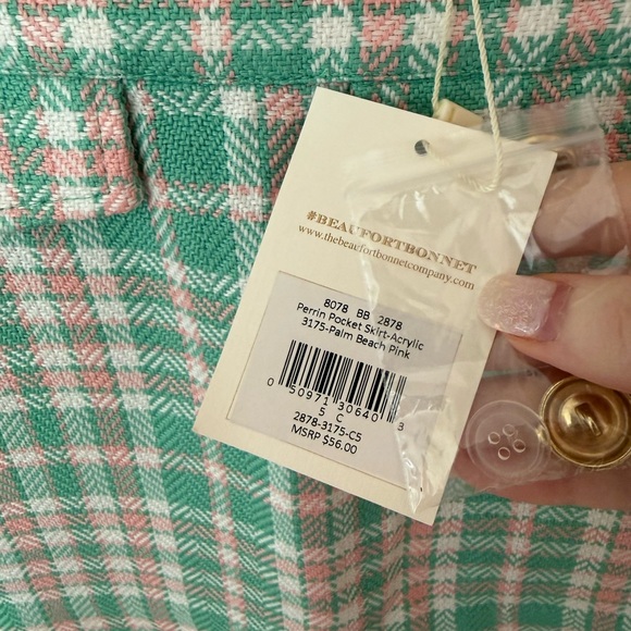 NWT B for Bonnet Perrin Pocket Plaid Skirt - Picture 4 of 6